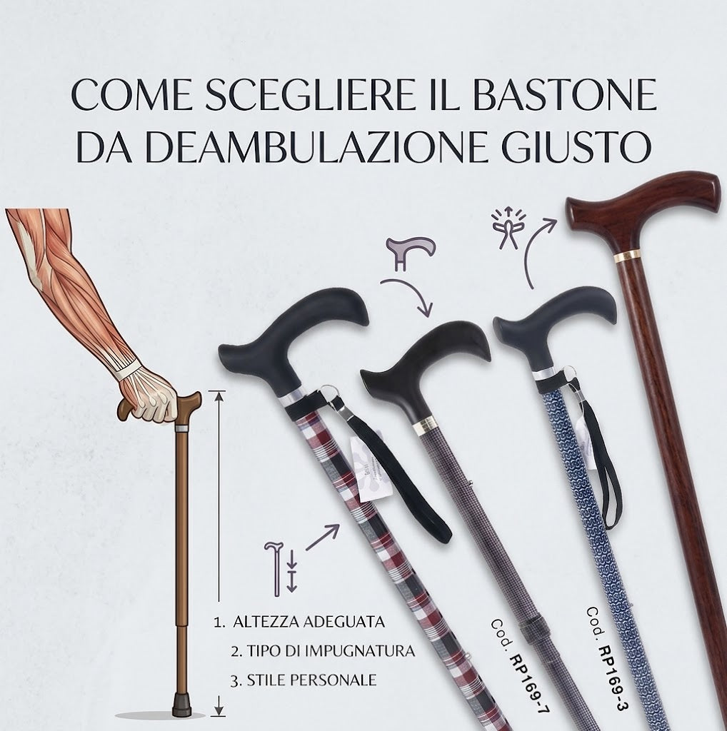 Come scegliere il bastone da deambulazione giusto: guida completa