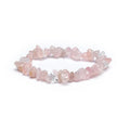 Braccialetto chips Quarzo rosa elastico