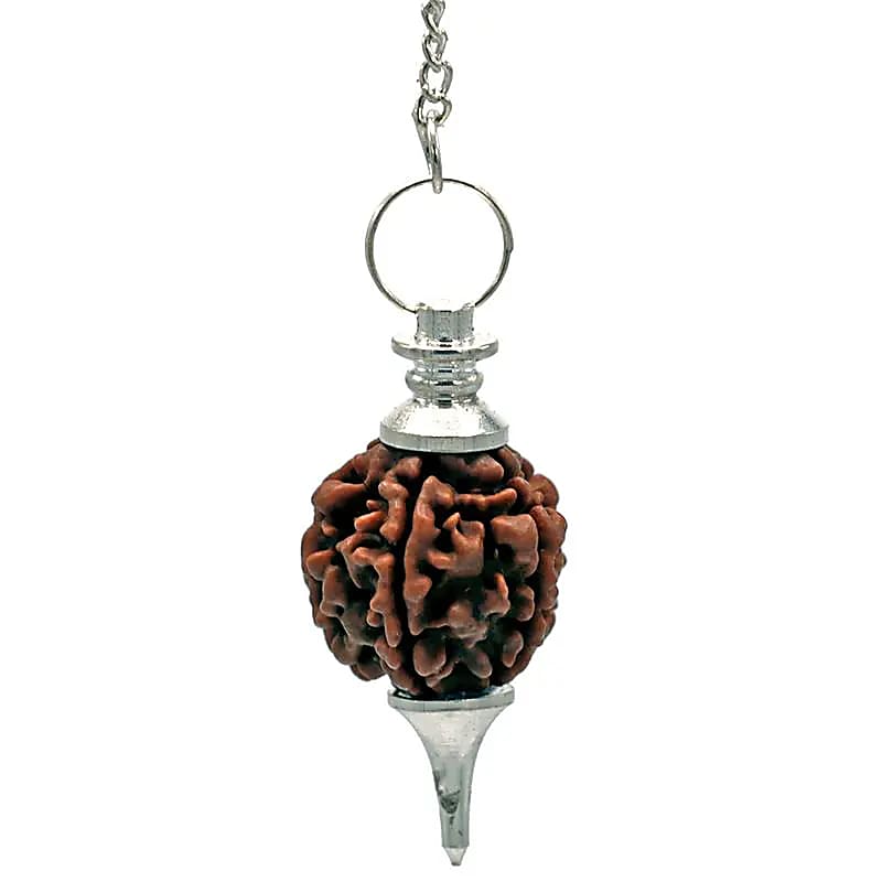 Pendolo color argento con Rudraksha