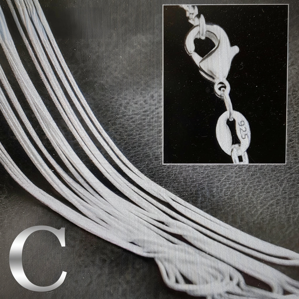 Catena argento 925 modello C - maglie sottili e delicate