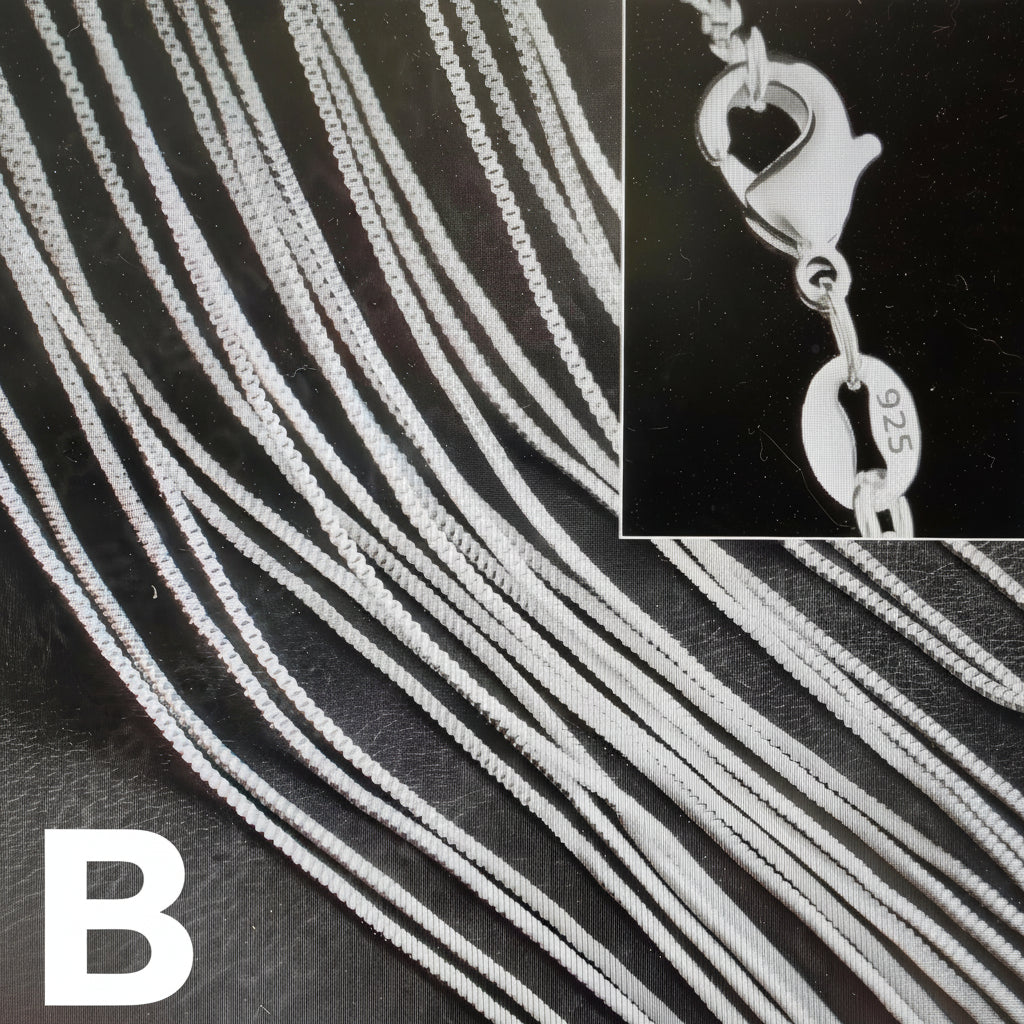 Catena argento 925 modello B - maglie piatte e larghe moderne
