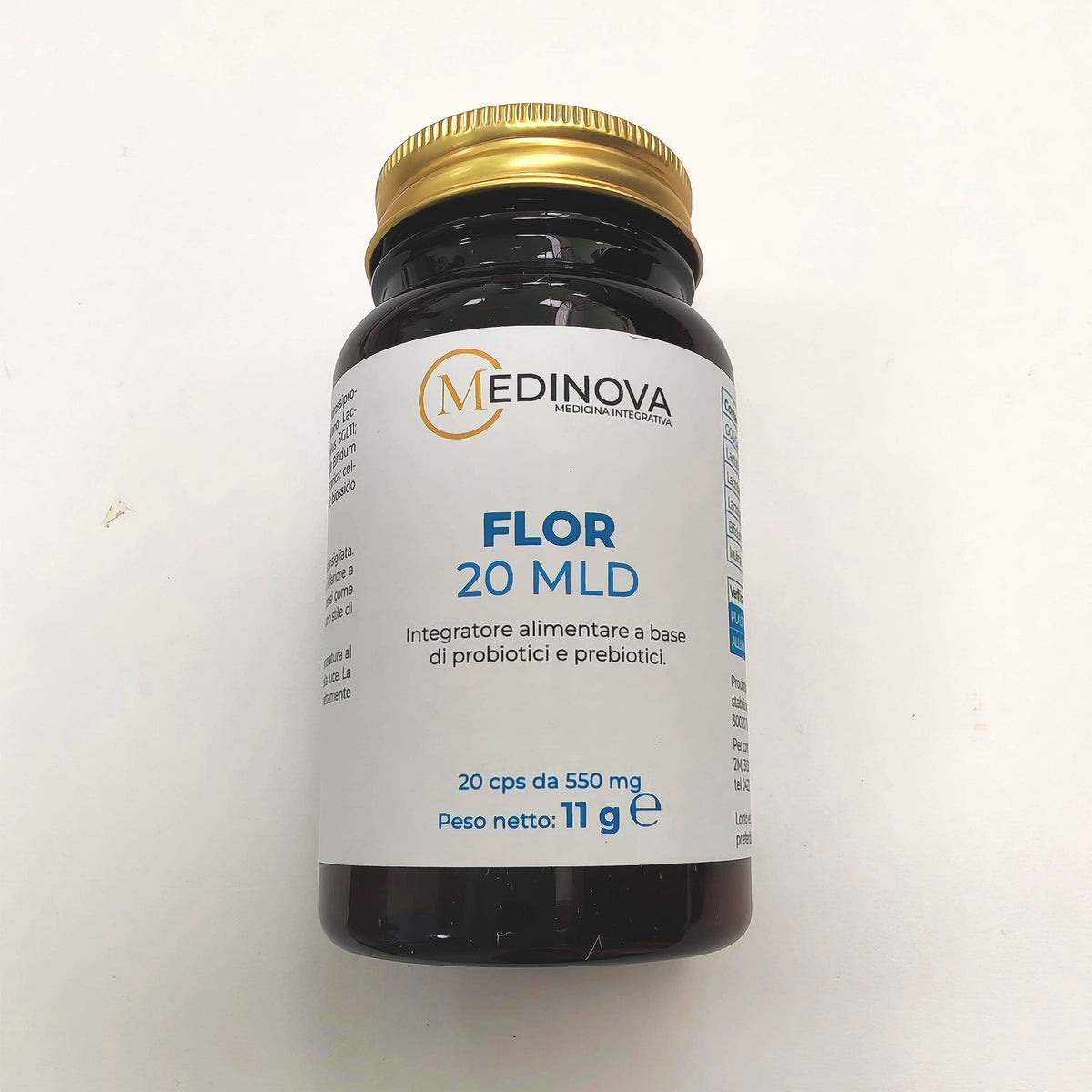 Medinova Flor 20 MLD - integratore di probiotici e prebiotici con 4 ceppi di fermenti lattici vivi - 20 capsule