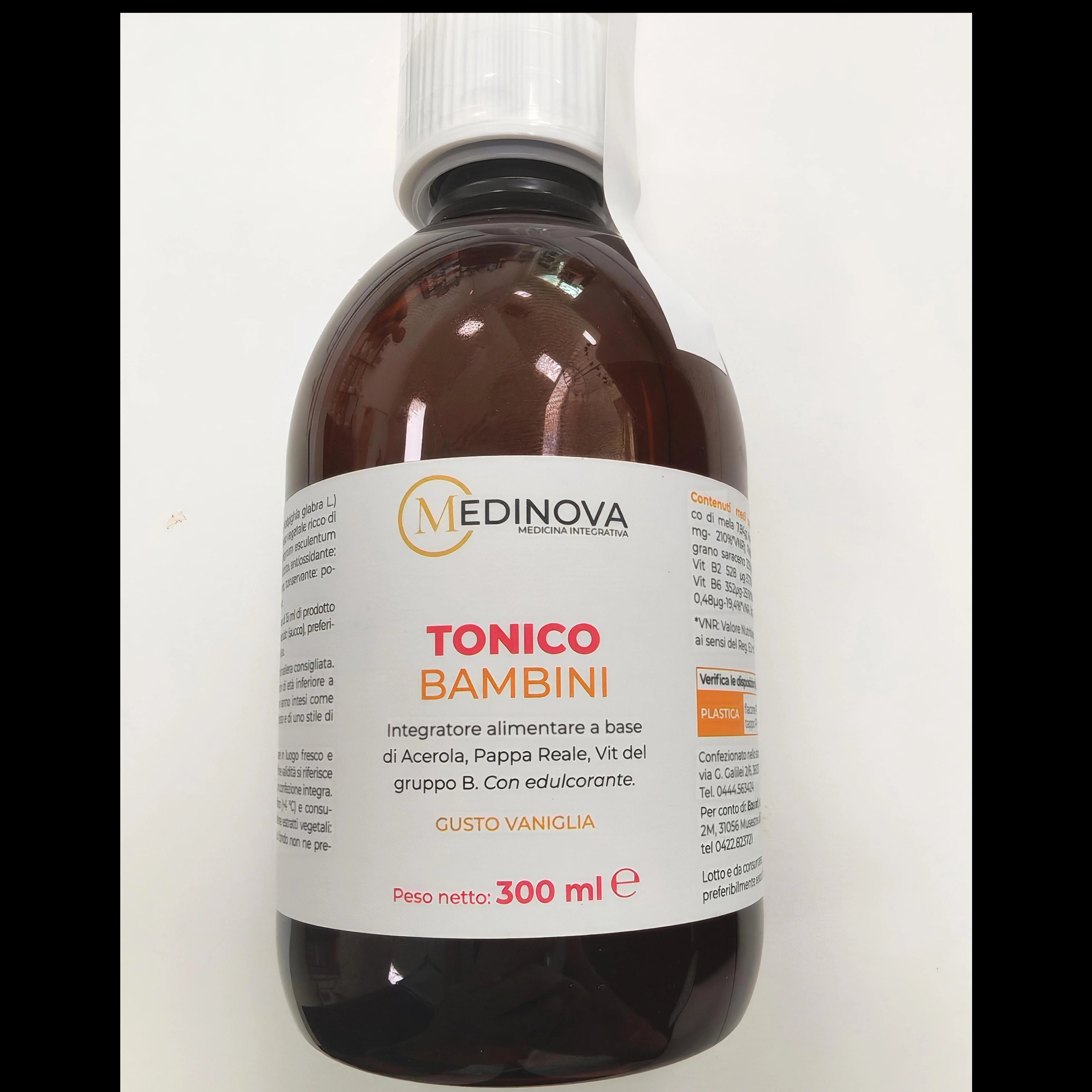 Medinova Tonico Bambini gusto vaniglia 300 ml - integratore con acerola e pappa reale per bambini