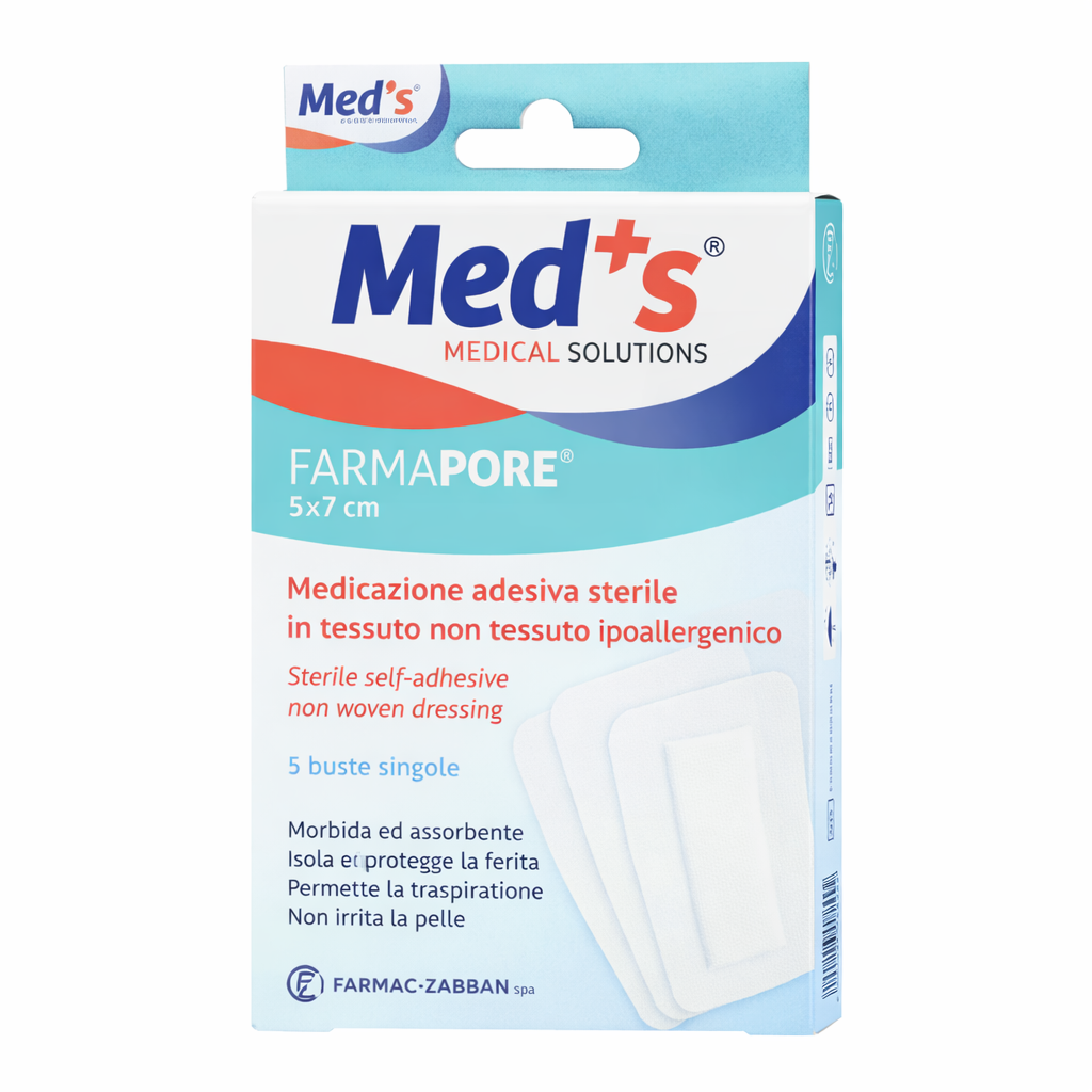 Med’s Farmapore Medicazione Adesiva Sterile TNT 5 × 7 cm – 5 pz