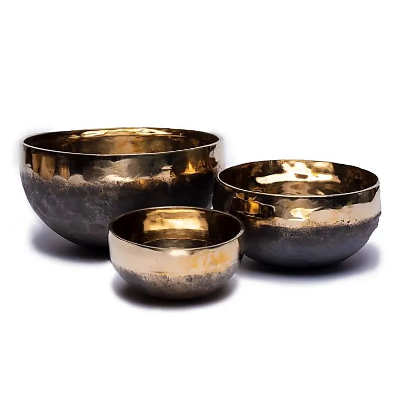 Campana tibetana Ishana nero/oro 10 cm 1 pezzo