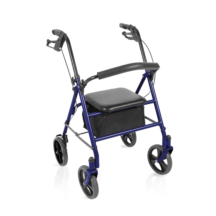 Rollator pieghevole acciaio Teti blu