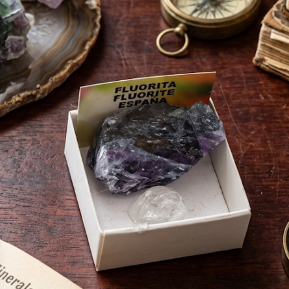 Fluorite naturale di Spagna - cristallo di calcio fluoruro per chiarezza mentale e protezione