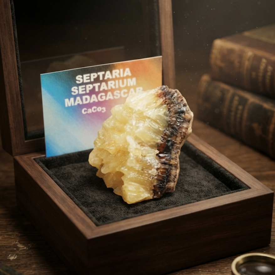 Septaria naturale del Madagascar - concrezione di calcite e aragonite - pietra del drago
