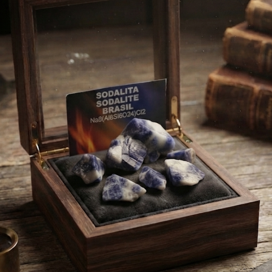Esemplare di sodalite naturale del Brasile - cristallo azzurro per la comunicazione e la chiarezza mentale