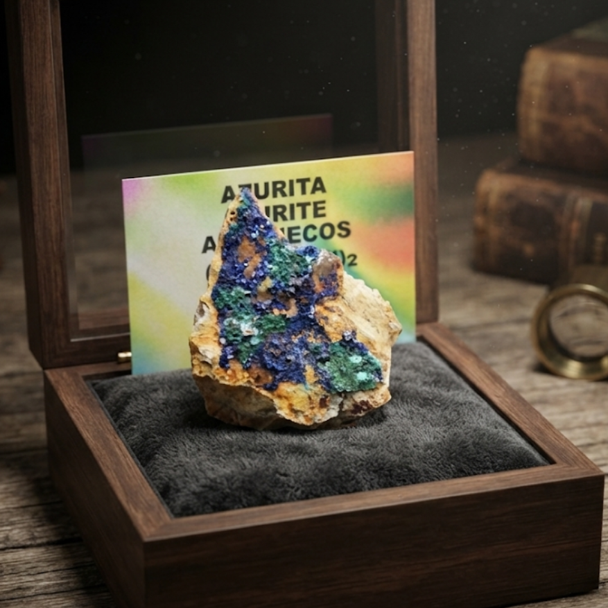 Esemplare di azzurrite naturale - cristallo blu di carbonato di rame per collezione e meditazione