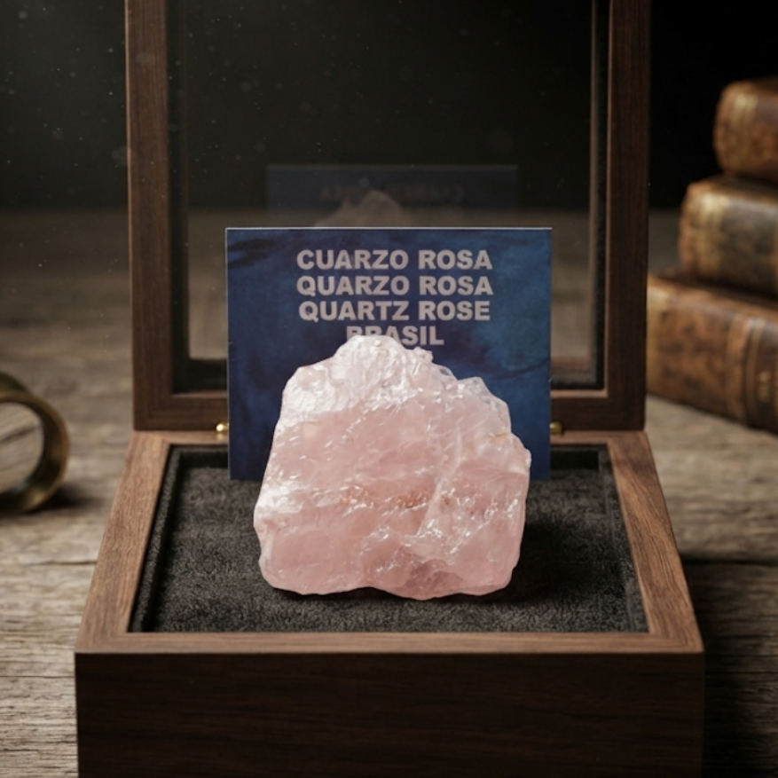 Esemplare di quarzo rosa naturale del Brasile - pietra dell'amore incondizionato e dell'armonia