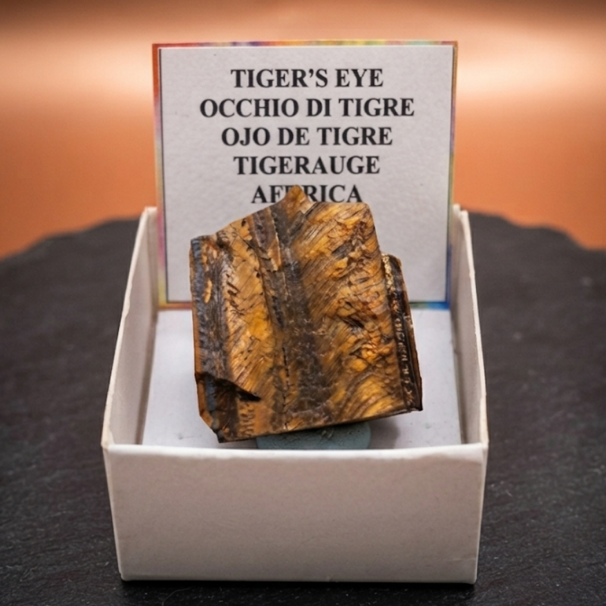 	Esemplare di occhio di tigre naturale dell'Africa - pietra di forza e coraggio con effetto chatoyant