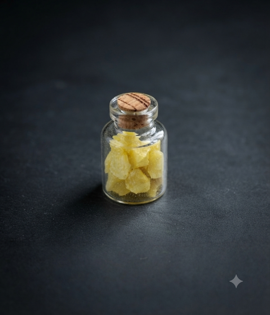 Esemplare di zolfo naturale cristallino - minerale dal colore giallo intenso per collezione e studio