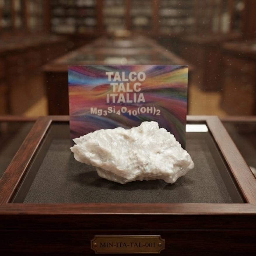 Esemplare di talco naturale italiano - il minerale più morbido, da collezione