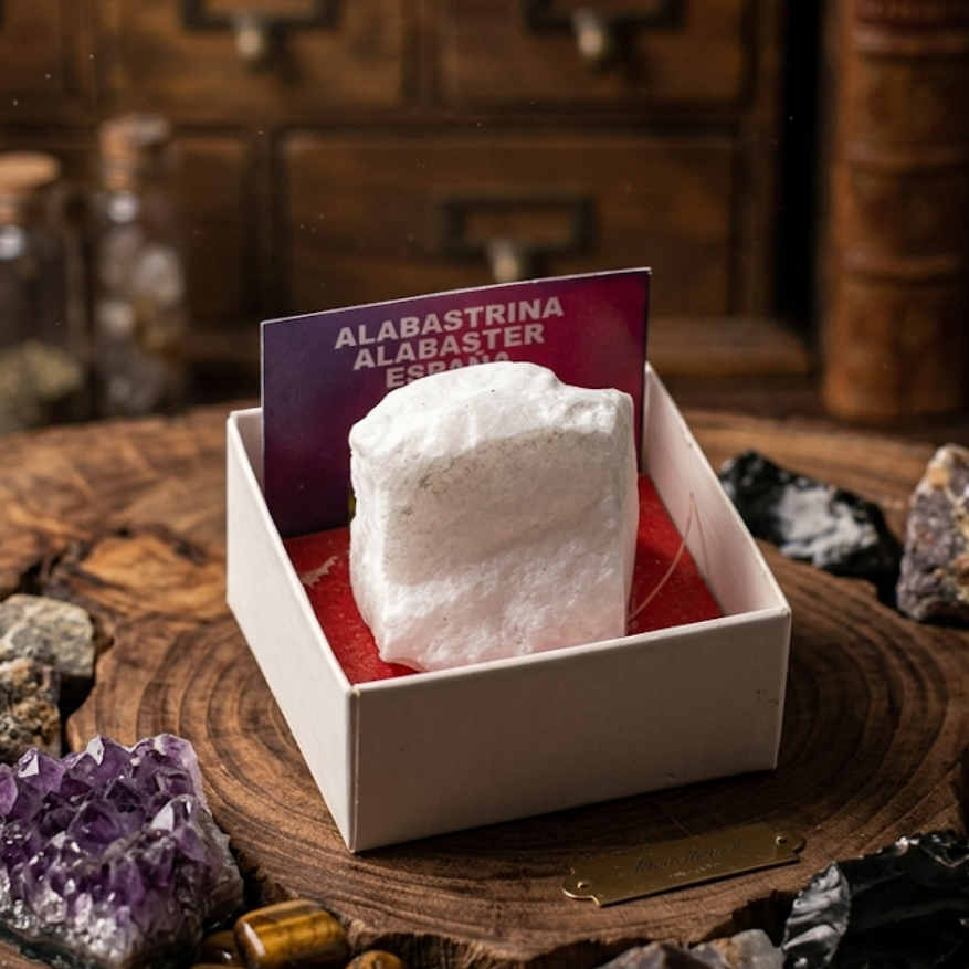 Alabastrina Naturale di Spagna – Pietra di Luce e Purezza – Cristallo di Gesso per Meditazione e Armonia – Pezzo Unico